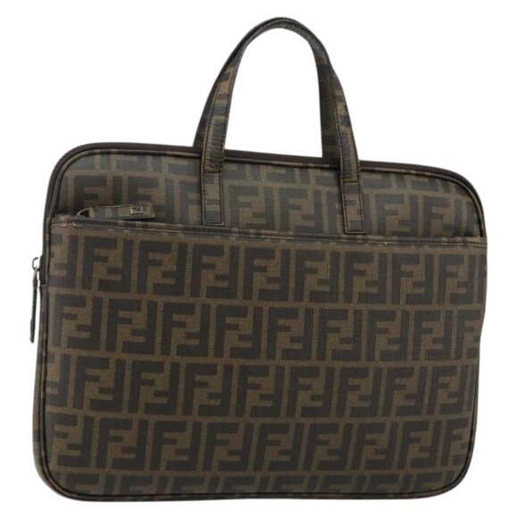 FENDI Zucca Canvas PC Case Black Brown Auth SW1528 - Picture 2 of 16